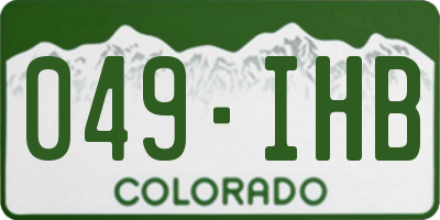 CO license plate 049IHB