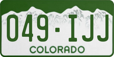 CO license plate 049IJJ