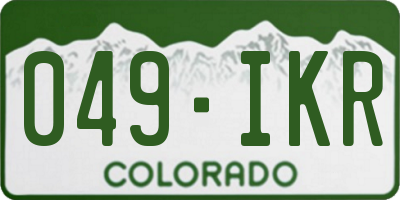 CO license plate 049IKR