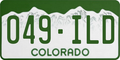 CO license plate 049ILD