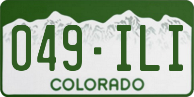 CO license plate 049ILI