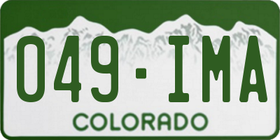 CO license plate 049IMA