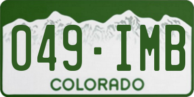 CO license plate 049IMB