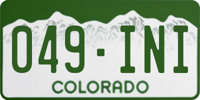 CO license plate 049INI