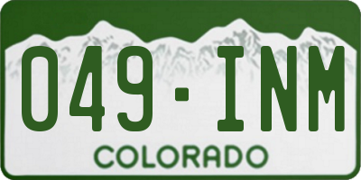 CO license plate 049INM