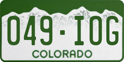 CO license plate 049IOG