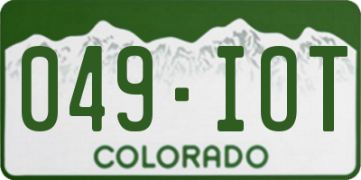 CO license plate 049IOT