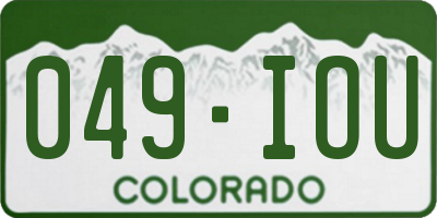 CO license plate 049IOU