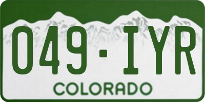 CO license plate 049IYR