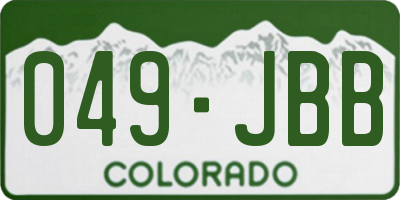 CO license plate 049JBB