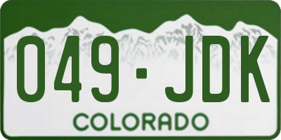 CO license plate 049JDK