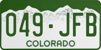 CO license plate 049JFB