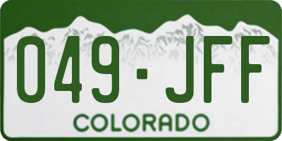 CO license plate 049JFF