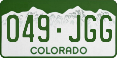 CO license plate 049JGG