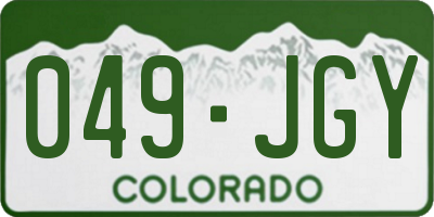 CO license plate 049JGY