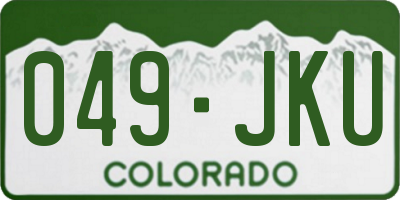 CO license plate 049JKU