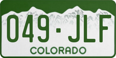 CO license plate 049JLF