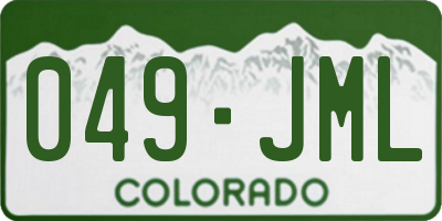 CO license plate 049JML