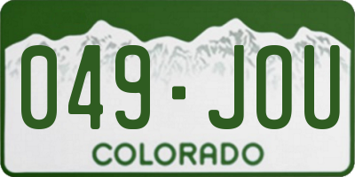 CO license plate 049JOU