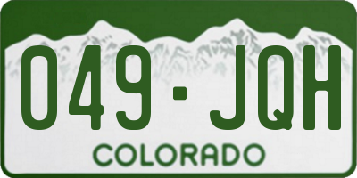 CO license plate 049JQH