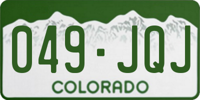 CO license plate 049JQJ