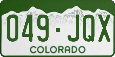 CO license plate 049JQX