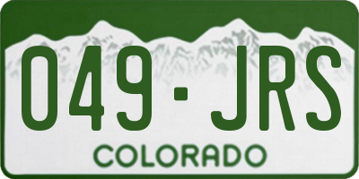 CO license plate 049JRS