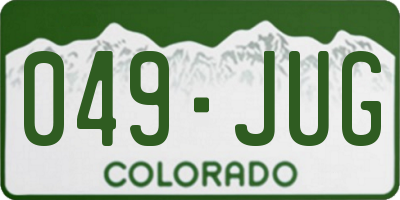 CO license plate 049JUG