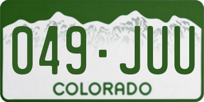 CO license plate 049JUU