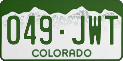 CO license plate 049JWT