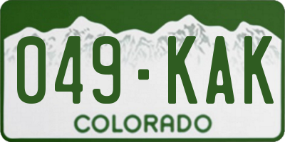 CO license plate 049KAK