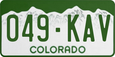 CO license plate 049KAV