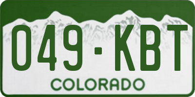 CO license plate 049KBT