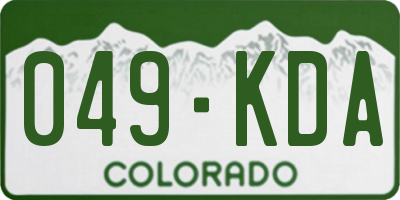 CO license plate 049KDA