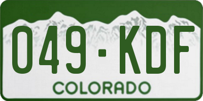CO license plate 049KDF