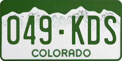 CO license plate 049KDS
