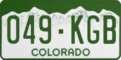 CO license plate 049KGB