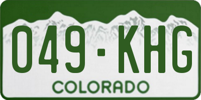 CO license plate 049KHG