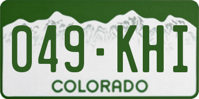 CO license plate 049KHI