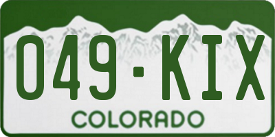 CO license plate 049KIX