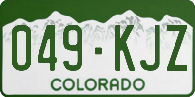 CO license plate 049KJZ