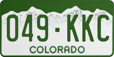 CO license plate 049KKC