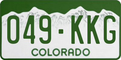 CO license plate 049KKG