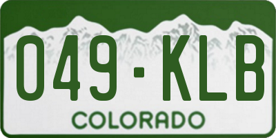 CO license plate 049KLB