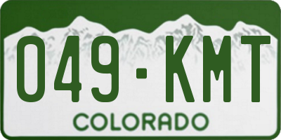 CO license plate 049KMT