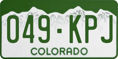 CO license plate 049KPJ