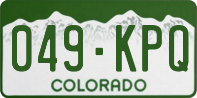 CO license plate 049KPQ