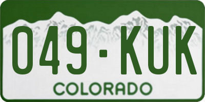 CO license plate 049KUK