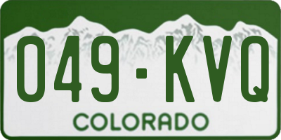 CO license plate 049KVQ