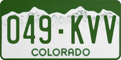 CO license plate 049KVV